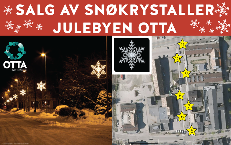 Salg av snøkrystaller - Julebyen Otta
